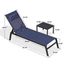 PURPLE LEAF Lounge Chair Set for Outside Aluminum Patio Recliner with Side Table and Pillow Beach Sunbathing Tanning Chairs Pool Chaise Lounger Outdoor - Purple Leaf Garden