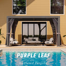 PURPLE LEAF Outdoor Adjustable Louvered Aluminum Pergola Metal Roof Hardtop Gazebo for Backyard - Purple Leaf Garden