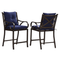 PURPLE LEAF Outdoor Bar Stools Set of 2 Modern Cast Aluminum Barstools - Purple Leaf Garden