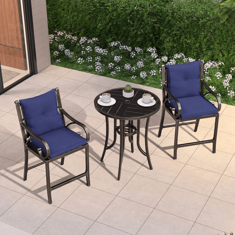 PURPLE LEAF Outdoor Bar Stools Set of 2 Modern Cast Aluminum Barstools - Purple Leaf Garden