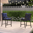 PURPLE LEAF Outdoor Bar Stools Set of 2 Modern Cast Aluminum Barstools - Purple Leaf Garden