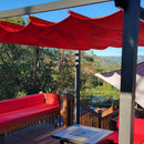 PURPLE LEAF Outdoor Retractable Pergola with Sun Shade Canopy Patio Metal Shelter for Garden Porch Beach Pavilion Grill Gazebo Yard Grape Trellis Pergola-Purple Leaf Garden