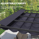 Outdoor Retractable Aluminum Pergola with Sun Shade Canopy-Purple Leaf Garden