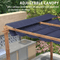 Outdoor Retractable Metal Pergola with Sun Shade Canopy-Purple Leaf Garden