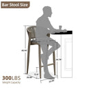 PURPLE LEAF Patio Bar Stool Rattan Bar Height Chair Counter Stool with Backrest and Cushion - Purple Leaf Garden