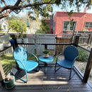 PURPLE LEAF Patio Bistro Set, 3 Pieces Retro Porch Furniture Set 2 C-Spring Metal Chairs and Round Table - Purple Leaf Garden
