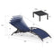 PURPLE LEAF Patio Chaise Lounge Set Outdoor Beach Pool Sunbathing Lawn Lounger Recliner Chair Outside Chairs with Side Table Included - Purple Leaf Garden