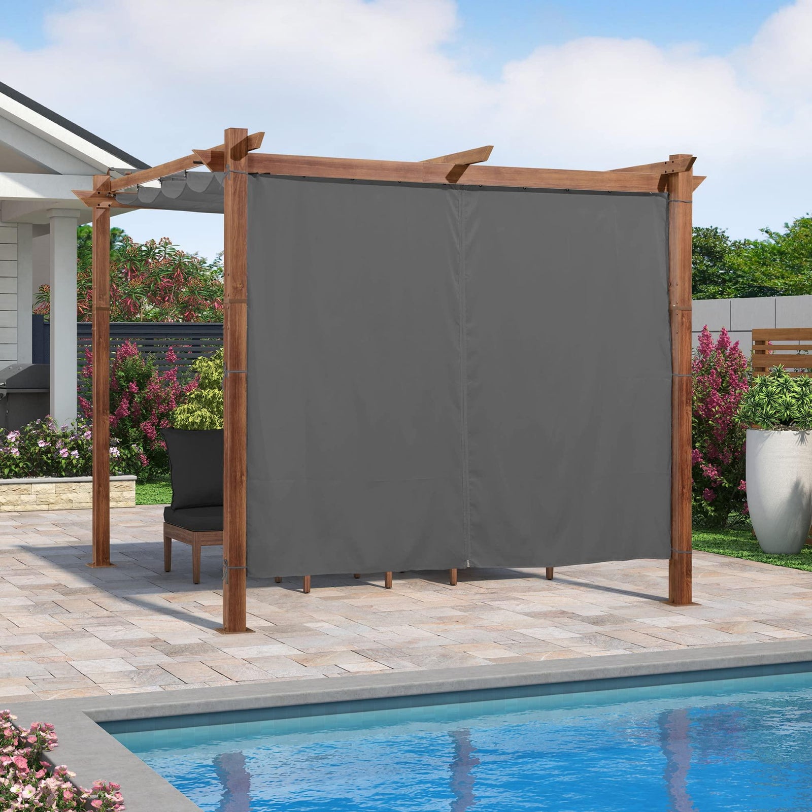 Retractable Outdoor Curtains Pergola Gazebo Shades