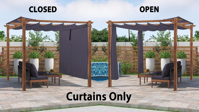 PURPLE LEAF Retractable Outdoor Curtains for Pergola, Gazebo, and More: Enjoy Your Outdoor Space in Comfort - Purple Leaf Garden