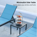 PURPLE LEAF Outdoor Chaise Lounge Aluminum with Side Table and Wheels Reclining Chair - Purple Leaf Garden