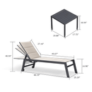 PURPLE LEAF Outdoor Chaise Lounge Aluminum with Side Table and Wheels Reclining Chair - Purple Leaf Garden