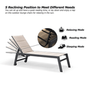 PURPLE LEAF Outdoor Chaise Lounge Aluminum with Side Table and Wheels Reclining Chair - Purple Leaf Garden