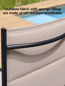 PURPLE LEAF Outdoor Chaise Lounge Aluminum with Side Table and Wheels Reclining Chair - Purple Leaf Garden