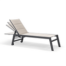 PURPLE LEAF Outdoor Chaise Lounge Aluminum with Side Table and Wheels Reclining Chair - Purple Leaf Garden