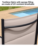 PURPLE LEAF Outdoor Chaise Lounge Aluminum with Side Table and Wheels Reclining Chair - Purple Leaf Garden