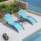 OPEN BOX I PURPLE LEAF Patio Chaise Lounge Set Outdoor Beach Pool Sunbathing Lawn Lounger Recliner Chair Outside Chairs with Side Table Included - Purple Leaf Garden