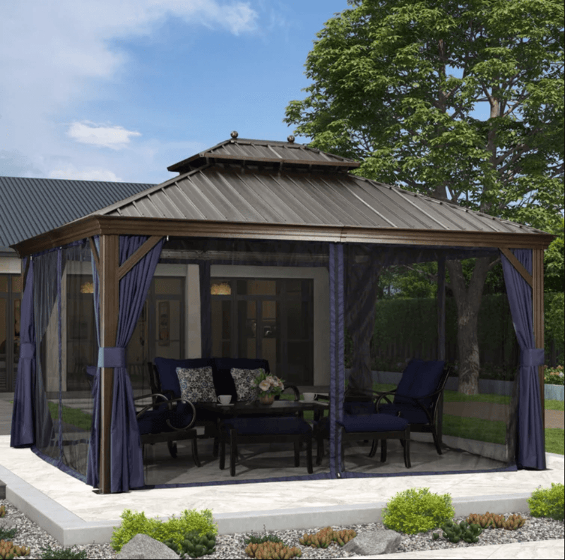 The Mosquito Net of Hardtop Gazebo - Purple Leaf Garden