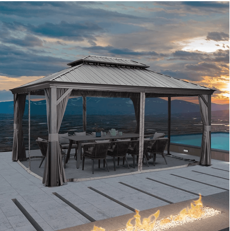 The Mosquito Net of Hardtop Gazebo - Purple Leaf Garden