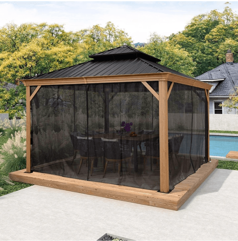 The Mosquito Net of Hardtop Gazebo - Purple Leaf Garden