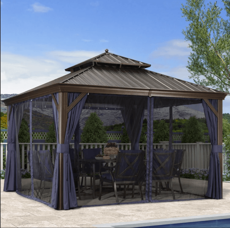 The Mosquito Net of Hardtop Gazebo - Purple Leaf Garden