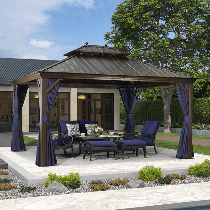 The Privacy Curtain for Hardtop Gazebo - Purple Leaf Garden