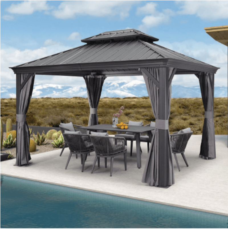 The Privacy Curtain for Hardtop Gazebo - Purple Leaf Garden