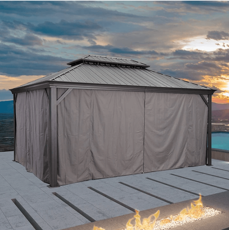 The Privacy Curtain for Hardtop Gazebo - Purple Leaf Garden